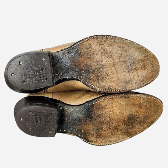 Vintage Tony Lama Western Cowboy Boots Brown Leather Men's 8.5D - Picture 5 of 6